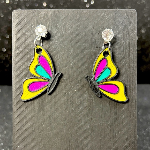 Handmade Jewelry - Small Colorful Butterfly Earrings